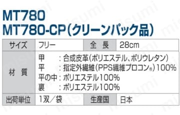 200℃対応クリーン用耐熱手袋 MT780 | アズワン | MISUMI(ミスミ)