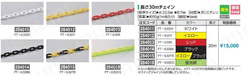 61-3431-94 プラスチックチェーン PT-830TR アズワン MISUMI(ミスミ)