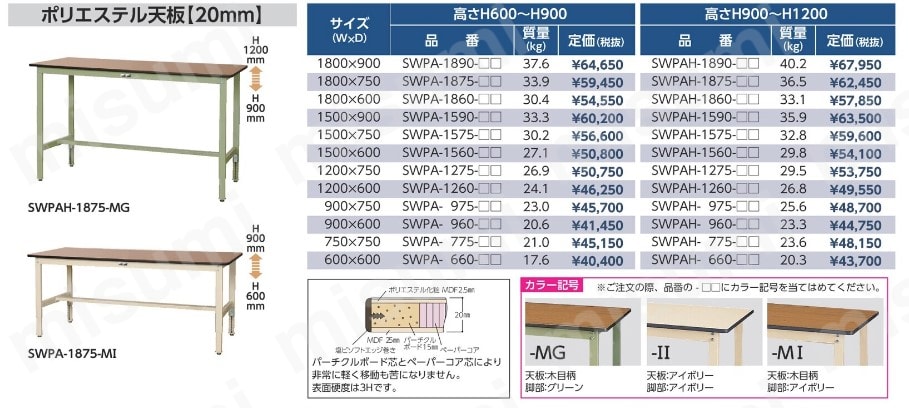 法人限定】【身体や作業に合わせて高さが調整できます】ワークテーブル