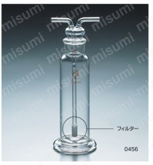 ガス洗浄瓶（棒フィルター付き） 1000mL クライミング aso 1-9543-04