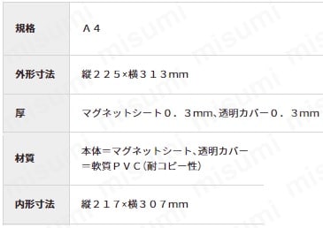 マグネットカードケース MCARD-A4M | マグエックス | MISUMI(ミスミ)