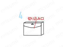 ヘッダー部分を切り込み口に差し込めばカバーして収納することができる。