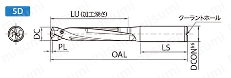 マジックドリル ストレートシャンク SS-DRA型（加工深さ：5×Dc