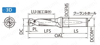 マジックドリル フランジ付きシャンク SF-DRA型（加工深さ：3×Dc