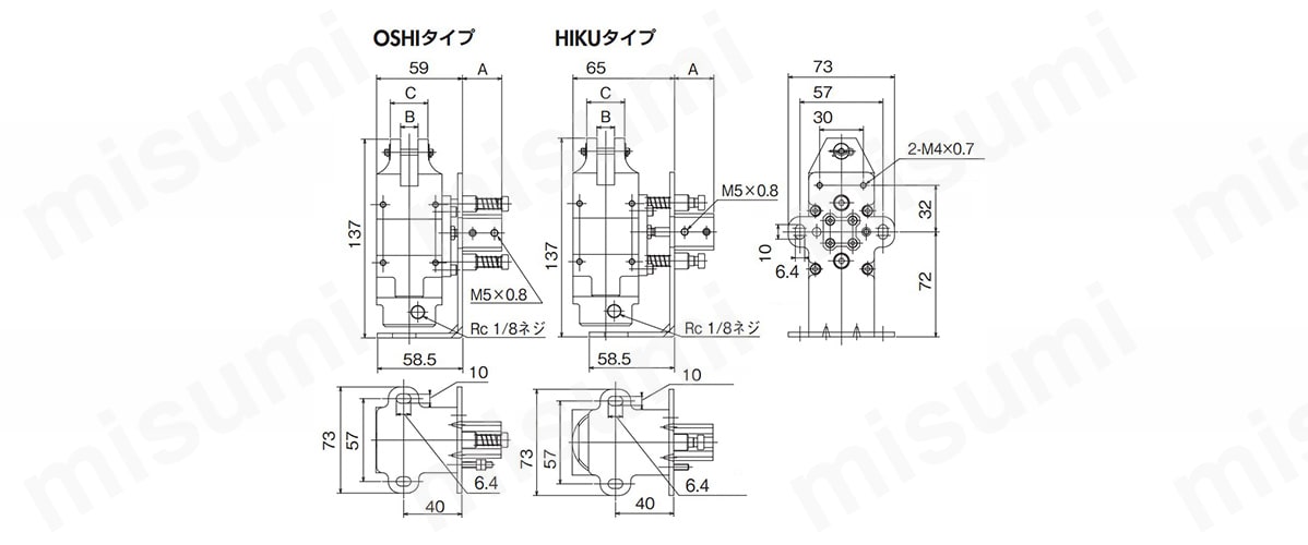 GT-NB20-5-HIKU スライドエアーニッパーブラケット型 ベッセル MISUMI(ミスミ)