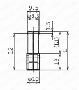 横型スタンド用測定子（BST-3LB用） 外形図01
