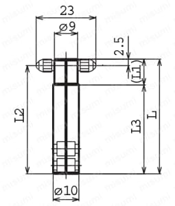 横型スタンド用測定子（BST-3LB用） 外形図02