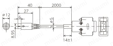 DZ_RS-232C用ケーブル（LT・Uシリーズ用） 外形図01