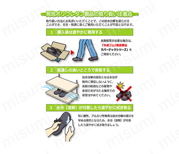 発砲ポリウレタン製品の取り扱い注意点。