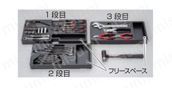 ツールセット TSA352 トレー収納例