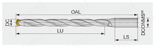 ヘッド交換式ドリル DrillMeister用ドリルボディ L/D=12 外形図