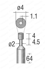 ビトリファイドダイヤモンド/CBNバー 軸径φ6.0 外形図2