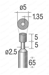 ビトリファイドダイヤモンド/CBNバー 軸径φ6.0 外形図3