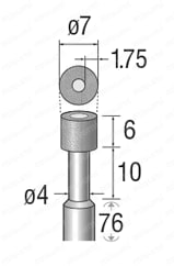 ビトリファイドダイヤモンド/CBNバー 軸径φ6.0 外形図4