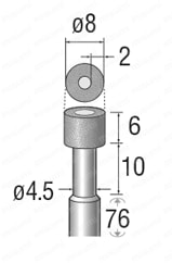 ビトリファイドダイヤモンド/CBNバー 軸径φ6.0 外形図5