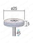 綿バフ 軸径φ2.34、φ3.0、φ6.0 53782外形図