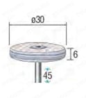綿バフ 軸径φ2.34、φ3.0、φ6.0 53783外形図