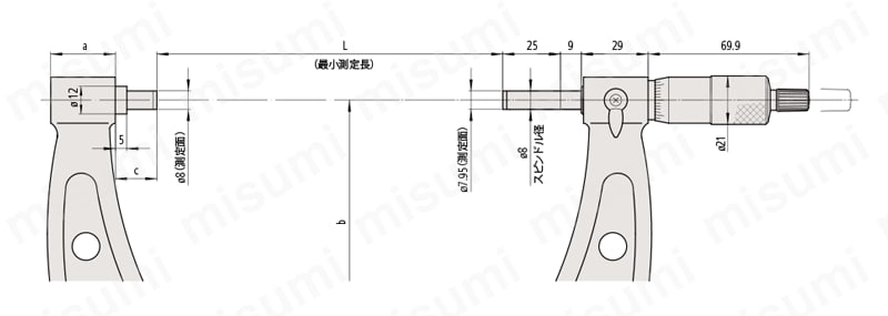 OM-525-KOUSEI 標準外側マイクロメータ本体＋校正文書 M110・OM ミツトヨ MISUMI(ミスミ)