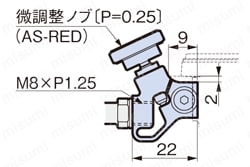アキュースタンドミニミニタイプゲージサポートセット 外形図