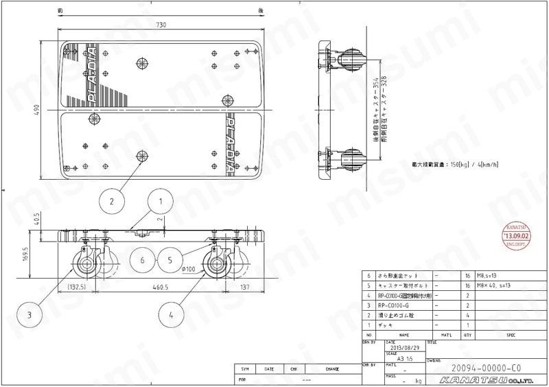 製番ドーリーシリーズ 均等荷重 150~300kg | カナツー | MISUMI 製番ドーリーシリーズ 均等荷重 150~300kg | カナツー | MISUMI