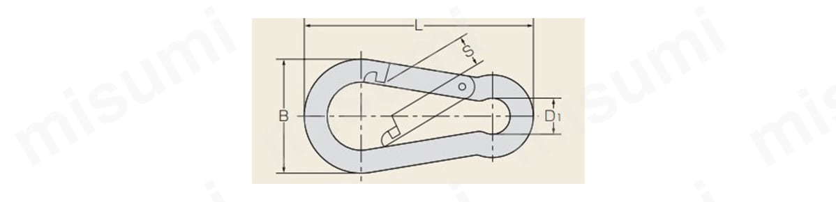 スプリングフック 寸法図