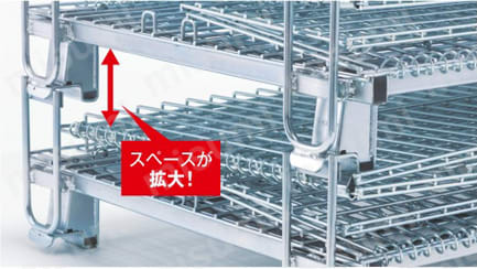 ボックスパレット【段積みブラケット付】 使用例01