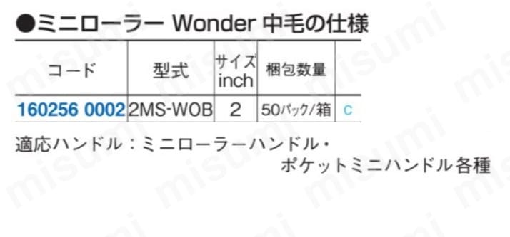 ミニローラー WONDER中毛13ミリ(2ホンP) 2MS-WOB | 大塚刷毛製造