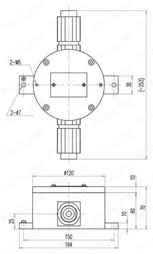 耐圧防爆構造ジャンクション・ボックス AD-4387 外形図