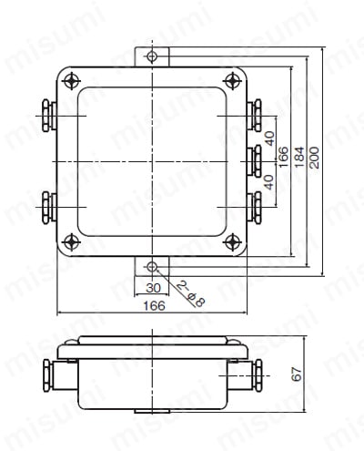 オールステンレス和算箱 AD-4379SUS 外形図1