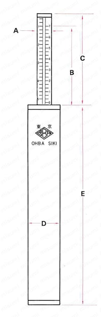 棒状コンプレッションゲージ 置針式 長力併用型 外形図