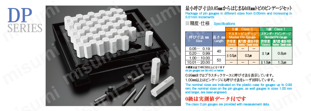 ピンゲージセット(0.01とび 呼び寸法0.05mm～) DPシリーズ:関連画像