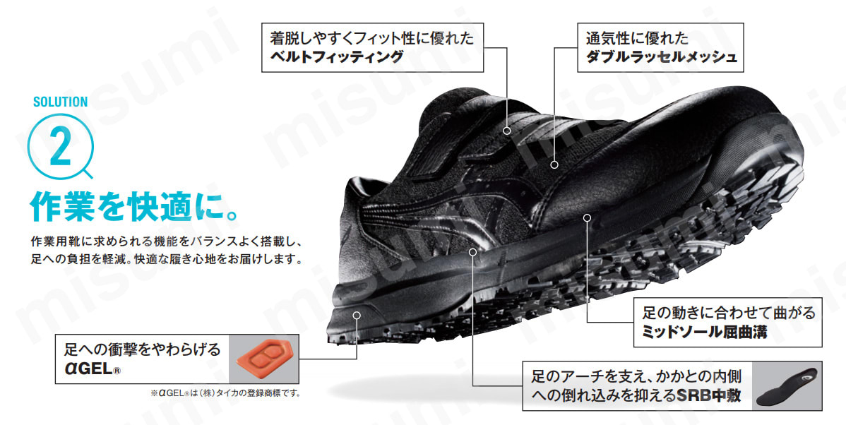 作業用靴CP301 プライムレッド×ホワイト アシックス MISUMI(ミスミ)