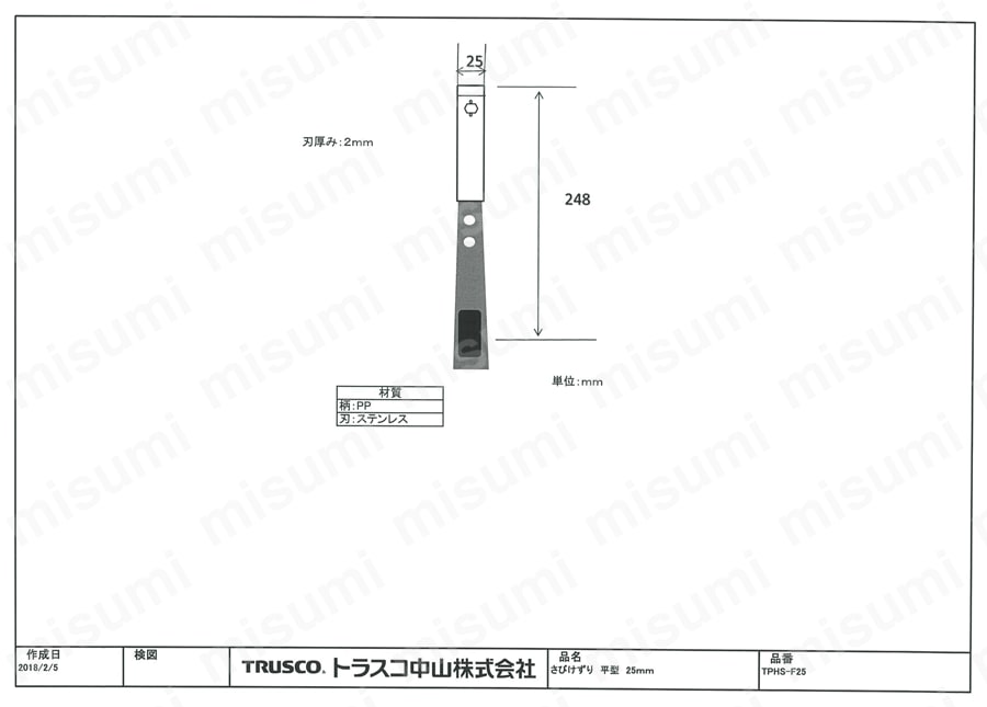 特価 平型 さびけずり つぎ柄が付けられる TRUSCO 25mm トラスコ | 左官用品