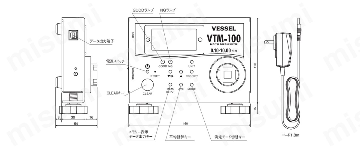 トルクメーター No.VTM-8・10・100 | ベッセル | MISUMI(ミスミ)