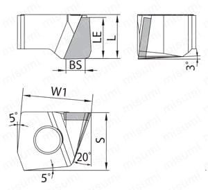 アルミ加工用高能率仕上げカッタ MFAH用チップ | 京セラ | MISUMI(ミスミ)