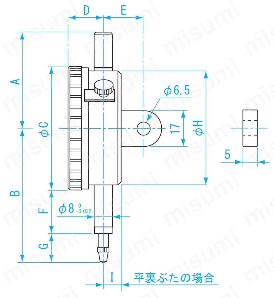 標準形ダイヤルゲージ（目量0.001mm） 新潟精機（SK） MISUMI(ミスミ)