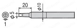 替こて先 CXR-60/CXR-80用  CXR-80RT-5D 外形図