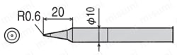 替こて先 CXR-60/CXR-80用  CXR-80RT-B 外形図