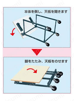 折りたたみ式小型作業台 収納時使用方法