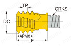 ねじ切り用ヘッド メートルねじ用 TungMeister VMT-IS 外形図