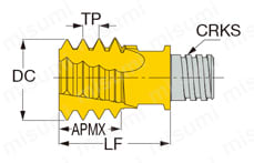 ねじ切り用ヘッド ユニファイねじ用 TungMeister VMT-UN 外形図
