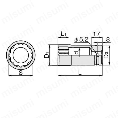 インパクト用超ロングソケット | TONE | MISUMI(ミスミ)
