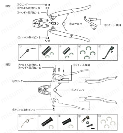 P-75/77 圧着工具用パーツ 製品仕様02