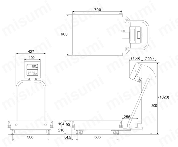 検定付きはかり 本質安全防爆構造防爆計量システム HV-KiEP-Kシリーズ<大型> HV-300KiEPB-K/HV-600KiEPB-K外形図