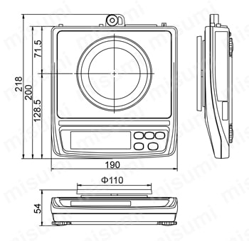 本質安全防爆構造 パーソナル電子天びん EK-EPシリーズ一般校正書類付 EK-300EP外形図
