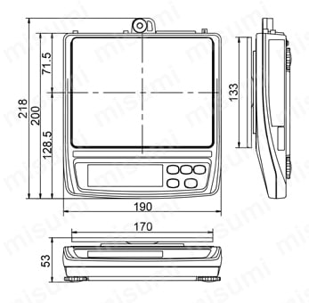 本質安全防爆構造 パーソナル電子天びん EK-EPシリーズ一般校正書類付 EK-3000EP / EK-12KEP外形図