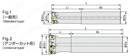 アルファ 高送りラジアスミル シャンクタイプ TD4N20 外形図