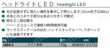 マックスディテール用LEDライトのみ | 東京硝子器械 | MISUMI(ミスミ)