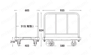 ダンディXシリーズ　タイプXA　プラ台車  外形図8
