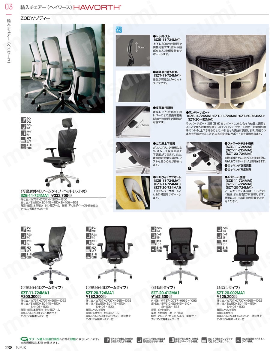 ナイキ 輸入チェアー SZT-20-724MA1  製品特長・仕様